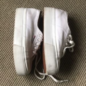 Platform superga white shoes